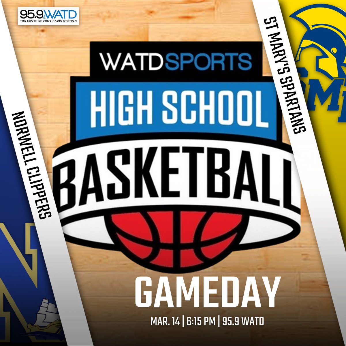 SEonWATD's tweet image. GAMEDAY!

Two titles on the line tonight on @959watdfm!

First, @girlsnhshoops takes on @Smhgirlshoop for the D3 girls crown

Then, @ClipperAD meets @ORR_Hoops for the D3 boys 'ship

Listen live from the Tsongas Center ⬇️

🕖 6:15 &amp;amp; 8:00
📻 95.9 WATD
💻 959watd.com