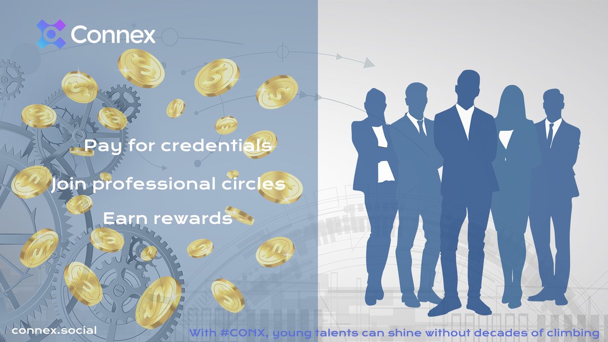 Connex (@connexsocial) on Twitter photo π Web3 is leveling the playing field!
π With $CONX, young talents can shine without decades of climbing.
π‘ Pay for credentials, join professional circles, and earn rewards. π― #Connex π Web3 is leveling the playing field!
π With $CONX, young talents can shine without decades of climbing.
π‘ Pay for credentials, join professional circles, and earn rewards. π― #Connex