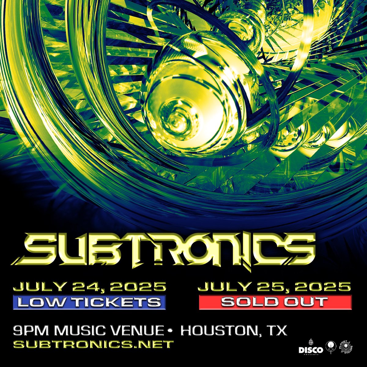 LESS THAN 500 TICKETS FOR THURSDAY 

🎟️: hive.co/l/subtronicsho…