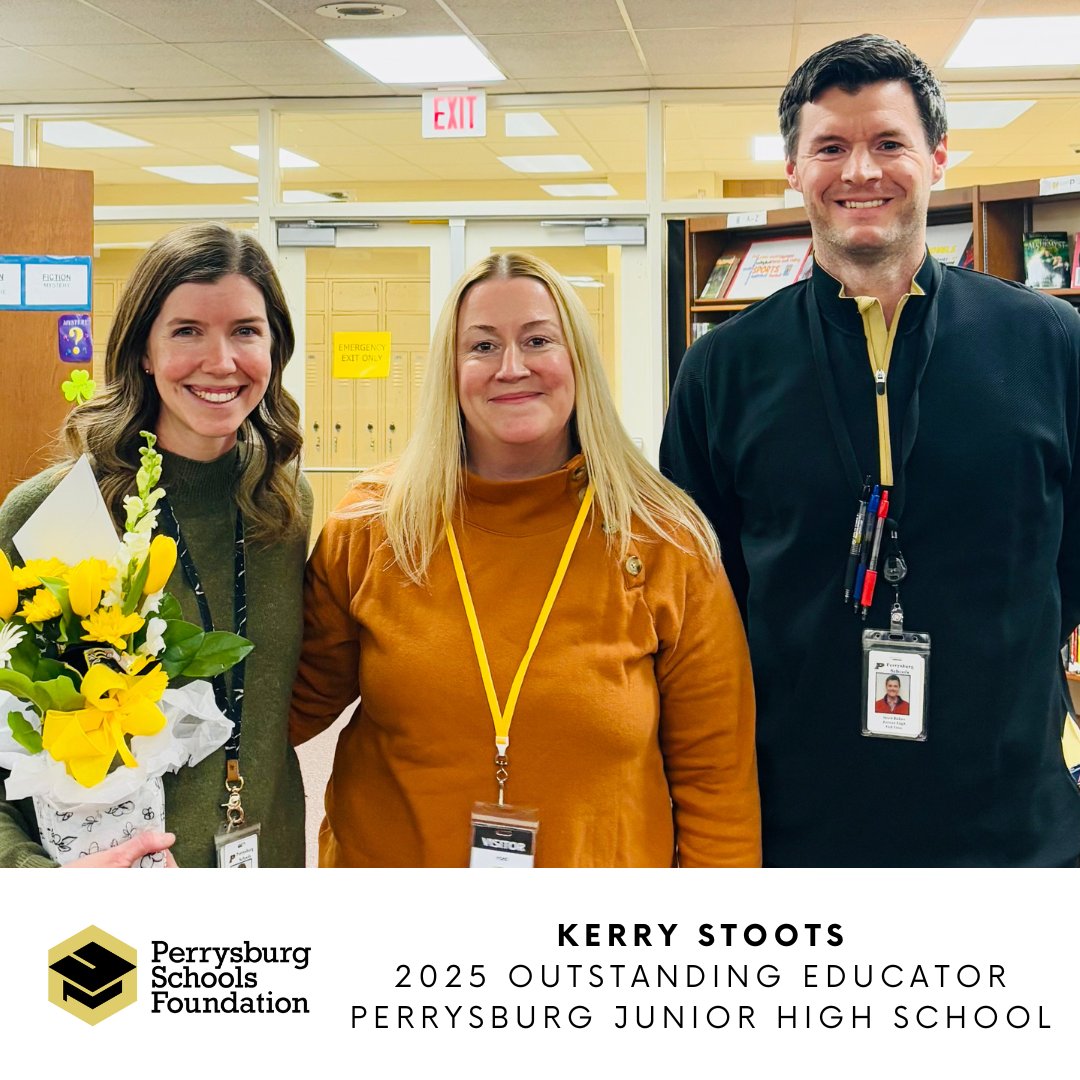 pburgfoundation's tweet photo. Congratulations to Kerry Stoots, this year's Outstanding Educator at Perrysburg Junior High School!
Kerry was surprised at a recent staff meeting by PSF Board President, Kelly Rose Hirsh '98, and Principal, Scott Buker '03.
Thanks for all you do, Mrs. Stoots!
#OurTeachersRock https://t.co/n6d98wSCP1