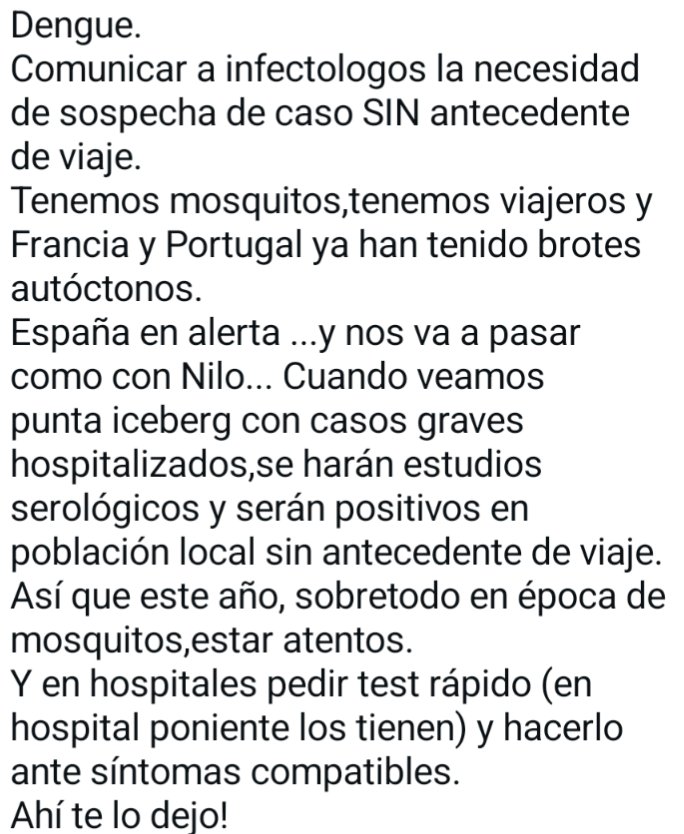 SEIP (@seipweb) on Twitter photo #Dengue Ma José Muñoz del <a href="/InfMicHUVR/">Enf Infecciosas Microbiología y Parasitología HUVR</a> nos piden que busquéis y comuniquéis posibles casos de Dengue autóctono. #Dengue Ma José Muñoz del <a href="/InfMicHUVR/">Enf Infecciosas Microbiología y Parasitología HUVR</a> nos piden que busquéis y comuniquéis posibles casos de Dengue autóctono.