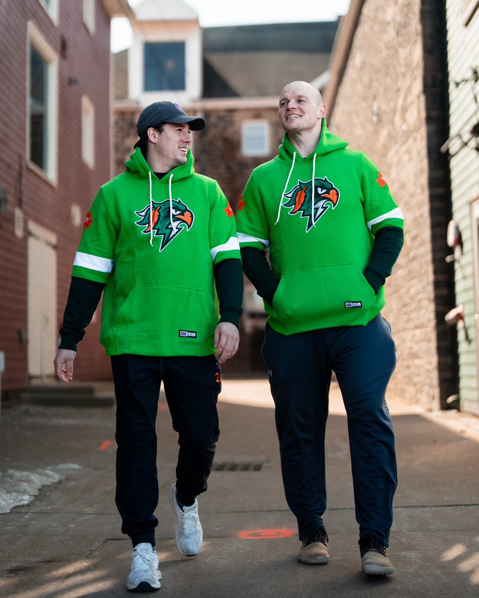 HFXThunderbirds's tweet photo. Don’t miss out on these limited edition Thunderbirds x @BardownHockey St. Paddy’s day jersey hoodies, now on sale online and at tonight’s game! 

https://t.co/u9T7RjNYOX https://t.co/FCSisXLeKv