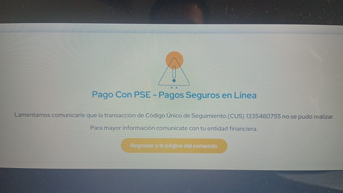 TomRG02's tweet photo. @Bancolombia Pues eso no es lo que dice PSE, que dice que es problema de la entidad financiera. https://t.co/amcW5Iz7fn