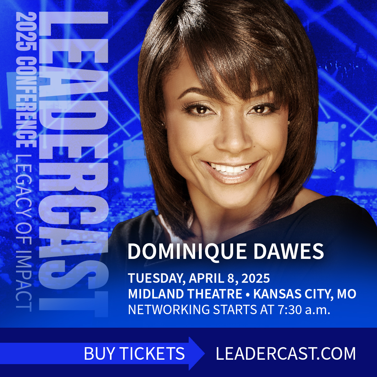 Olympic legend Dominique Dawes is taking the stage at Leadercast 2025! 🏅 Join us on April 8 in Kansas City to hear her powerful story of resilience, leadership, and teamwork.

#Leadercast #LegacyOfImpact #DominiqueDawes #Leadership #Resilience #KansasCity