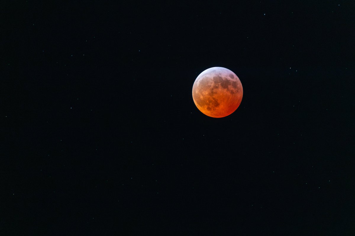 A view of the lunar eclipse from the heart of the Cherokee Nation Reservation in Tahlequah! 🌕❤️ Who else stayed up late to catch a glimpse of the #BloodMoon?