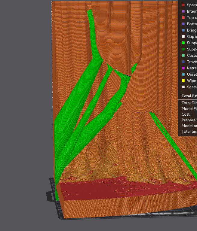 TripleGWorkshop's tweet photo. Anyone else notice that the newer versions of #bambuslicer create impossible supports? @BambulabGlobal https://t.co/EBKYkAQl4Q
