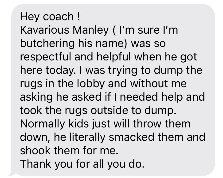 BayHighFball959's tweet photo. Just got this text from a teacher on campus. @CavariousM thank you for continuing to represent our program the right way!!!! Love You Dude!!!!!
It Takes No Talent To Be Selfless!!!
#TNT #BGT https://t.co/Y3A2KQ3Sbu
