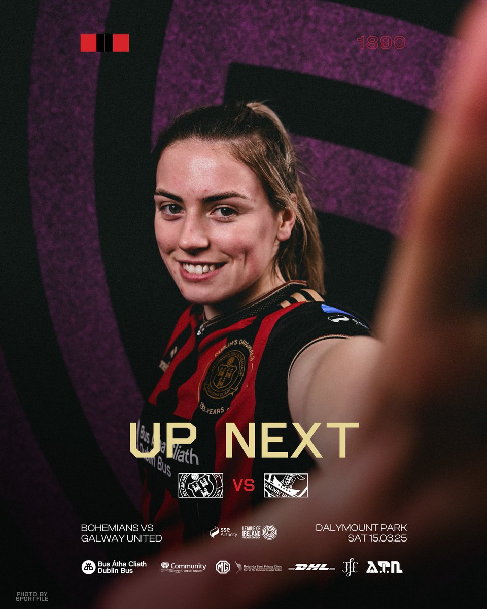 Bohemians kick off a great bank holiday in Dalymount by hosting Galway United in the SSE Airtricity Women’s Premier Division. Get down early and welcome the Bohs back to the Home of Irish Football ❤️🖤

⚽️ Kickoff 3pm
🎟️ Tickets available on the stiles
🍻 Food and Beverages