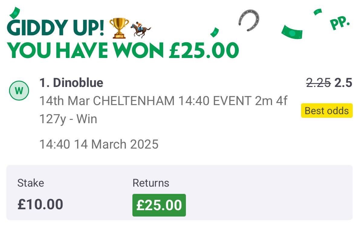 ✅ Another Best Bet win for Dave too.