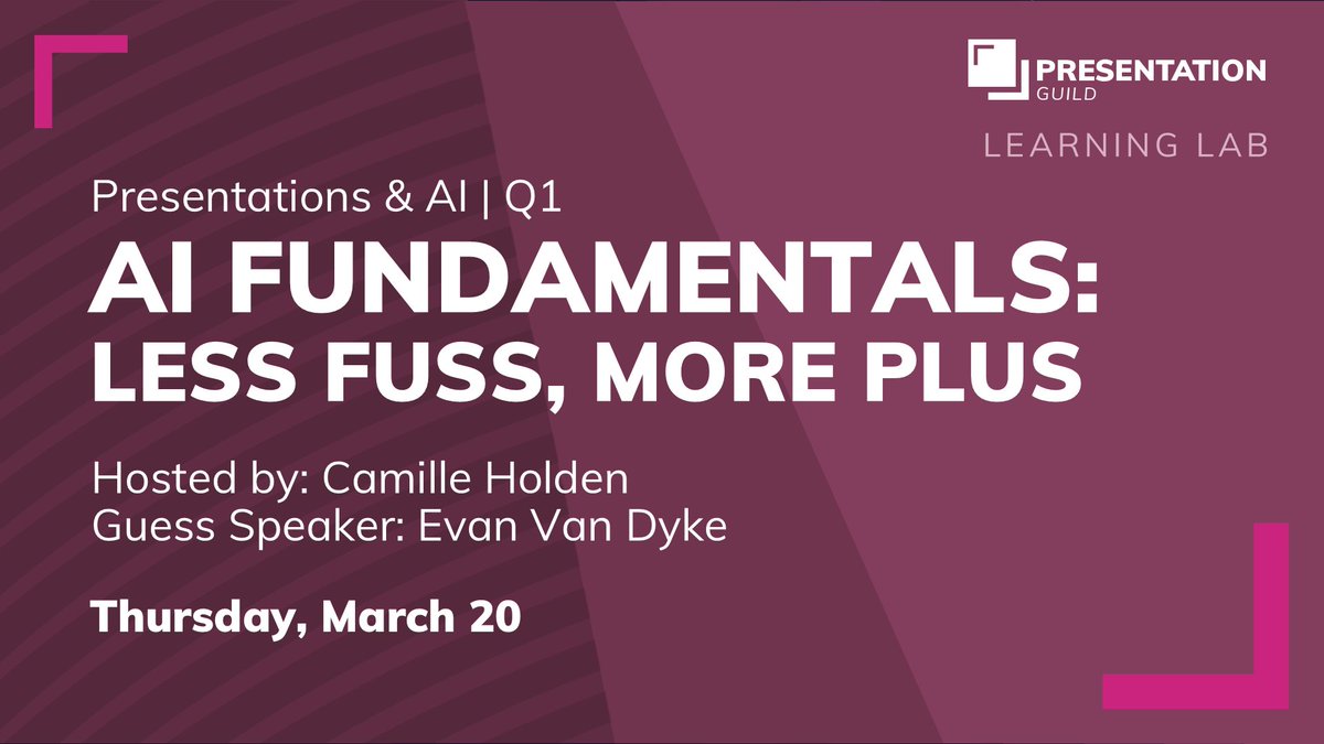 AI in Presentations: Hype, Game-Changer…or Your Replacement?

Join us for AI Fundamentals: Less Fuss, More Plus—a 90-min session with AI strategist Evan Van Dyke, hosted by Camille Holden of Nuts &amp; Bolts Speed Training.

📅Thursday, March 20 | 12:00 PM ET
loom.ly/xkjE-rA