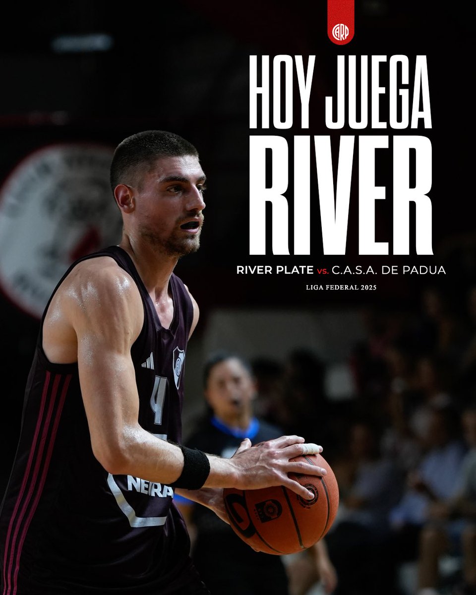 ¡HOY JUEGA RIVER! ⚪️❤️⚪️

➡️ Local vs. C.A.S.A. de Padua
🕗 20:00 hs
📍Microestadio del Club
🎟️ Acceso gratuito para socios / Entradas generales en puerta
🖥️ <a href="/basquetpass_arg/">Basquet Pass Argentina</a>