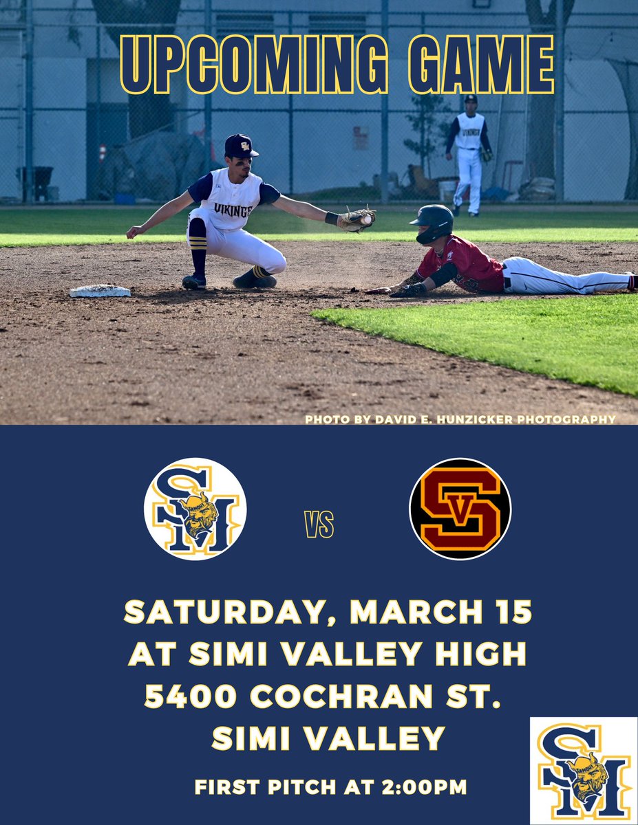 SAMO_Baseball's tweet image. UPCOMING GAME: Tomorrow 3/15 at Simi Valley
First pitch at 2pm
#GOSAMO #SAMOhiBASEBALL