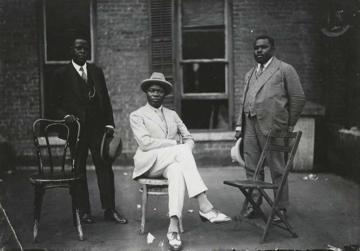 MARCUS GARVEY WITH GEORGE O. MARKE AND PRINCE KOJO TOVALOU-HOUÉNOU, James Van Der Zee, 1924