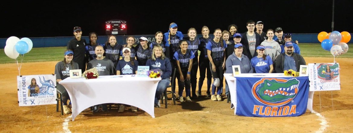 2026Rio's tweet photo. Last night my teammates did something great so proud of them both Pitcher @LeahStevens2025  
🐊 🧡💙 and  SS Juliet Fogel 🩵 
🎊 Best Teammates 🎊 https://t.co/KFVu8i5uUI