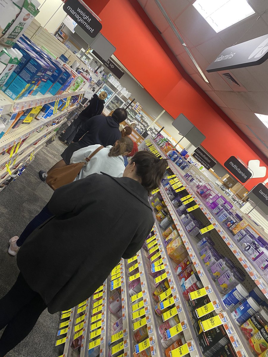 LegacyPlanning's tweet photo. Dear @cvspharmacy, it 10:42AM on Friday at store #2330.  Is there *ever a good time* to pick up a prescription when the line isn’t consistently 5-10 people long? When you close the store a mile away then you need to add another cashier for the pharmacy. https://t.co/TJoP6P6iIX