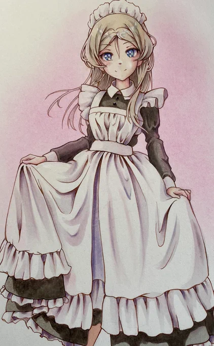 メイド服のジャヴェリンちゃん #ホワイトデーなので白い作品を載せる 