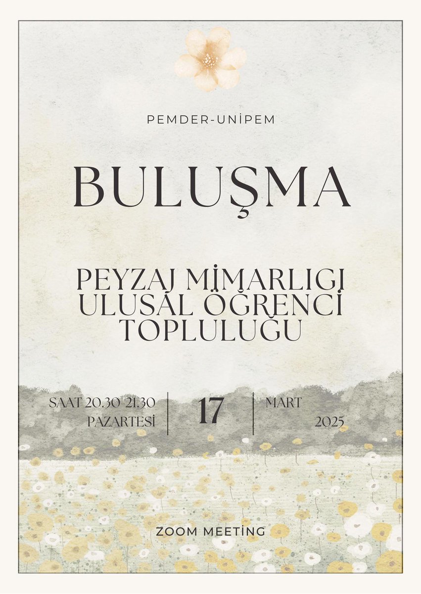 pemderunipem's tweet photo. #unipem Öğrenci temsilcileri 2024-25 bahar yarıyılı yılı değerlendirme toplantısında buluşuyor.
17 Mart Ptesi/ 20.30 - Zoom
@pmdernek @mustafa_artar #unipembüyüyor
#peyzaj
#peyzajmimarlığı
#landscape #landscapearchitecture https://t.co/gdeflmGVWn