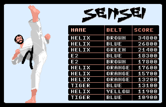 The Swiss Game of the week is Sensei (Bright- &amp; Miamisoftware, 1991). In this karate game, you will either play against the computer or a human player to become the ultimate karate master with the black belt. Ever played it? swissgames.garden/games/sensei #SwissGameOfTheWeek