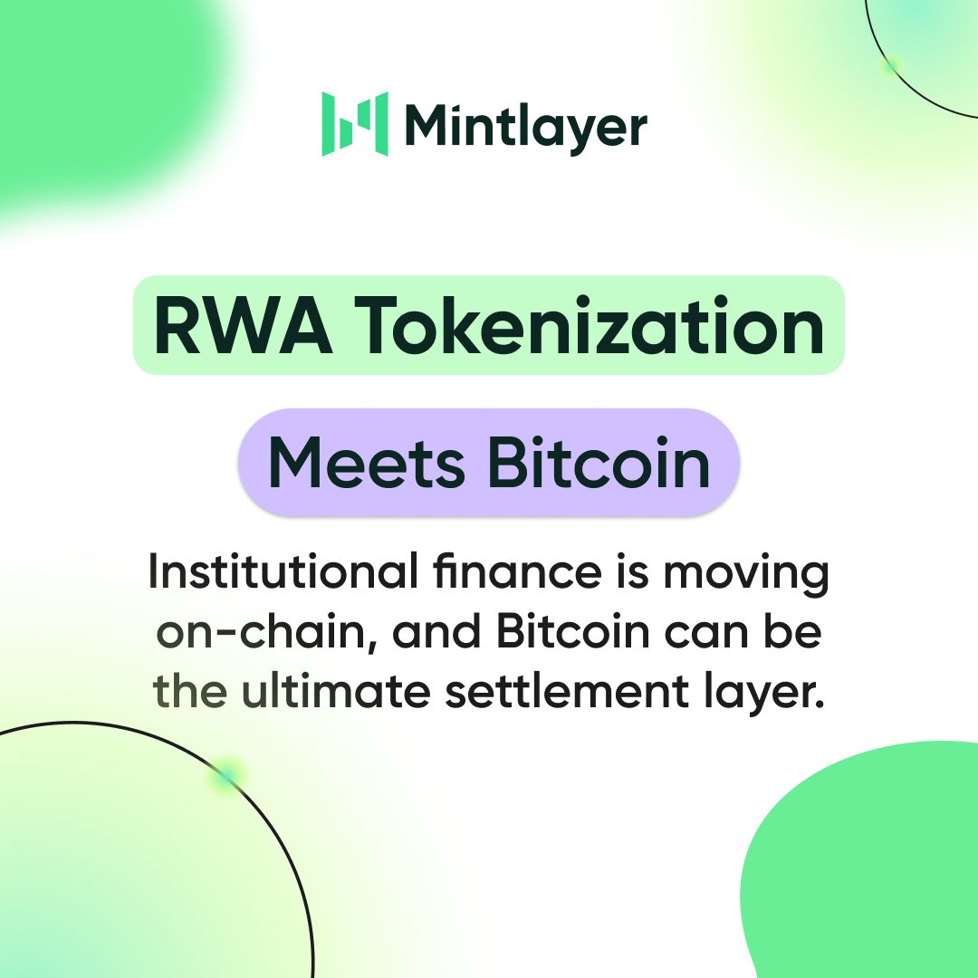 Institutional finance 🏦 is entering crypto, and Bitcoin is the perfect settlement layer 

🪙 Tokenized real estate, bonds, &amp; commodities will soon be swappable for 
Native BTC—without bridges.

RWA are the next logical Evolution for BTC