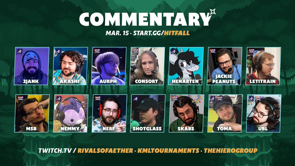 🏝️Introducing our commentary lineup for Hitfall 3.5!🗣🎙

We're so excited to present the commentators that you will hear on mic this weekend at Hitfall 3.5! Both main and side stream will feature commentary!

Tune in this Saturday at the streams below 👇