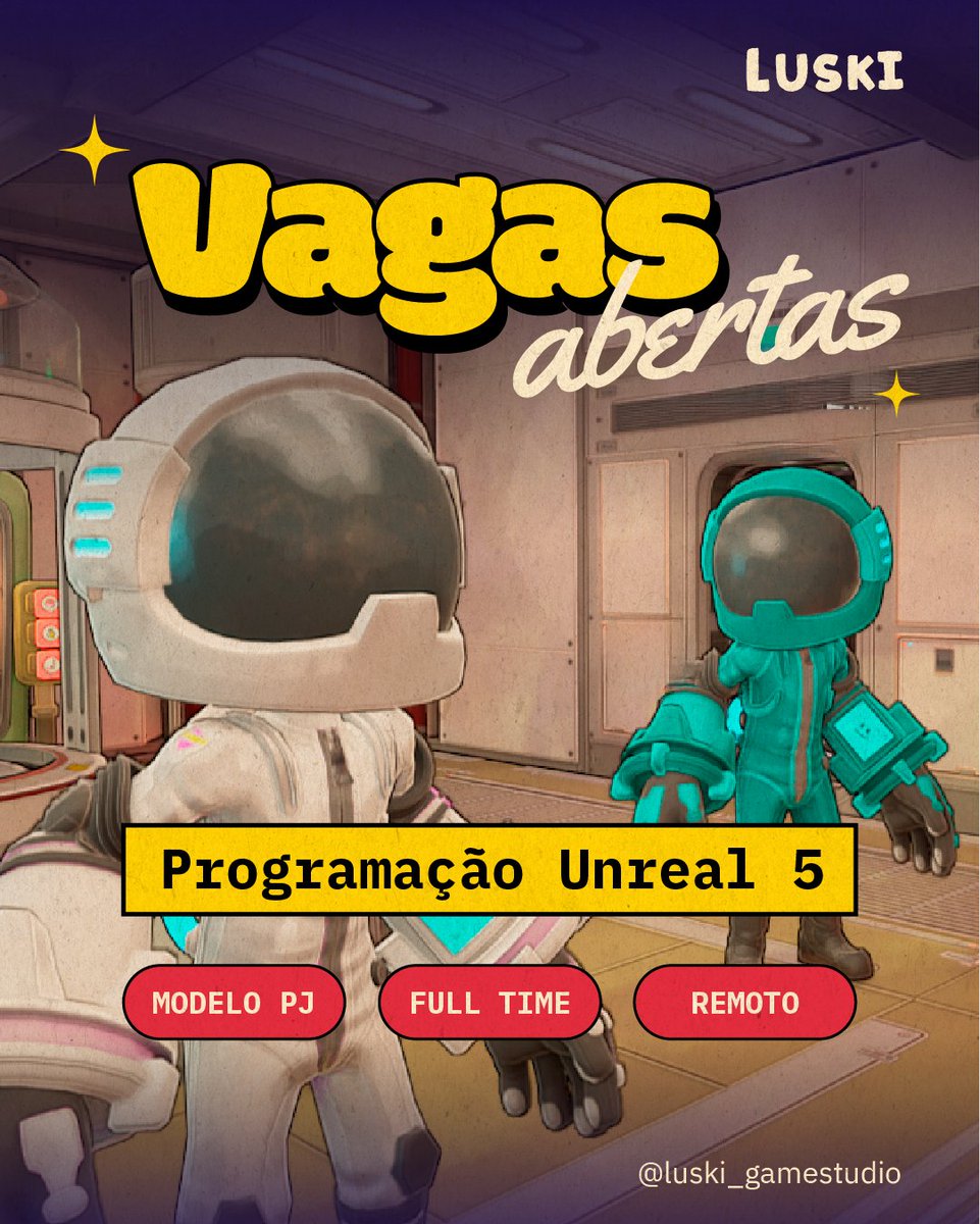 EI, VOCÊ QUE FAZ PROGRAMA! PRECISAMOS CONVERSAR 👀
Brincadeira, mas se você é programador na Unreal precisamos MESMO conversar! 

📌Vaga para Desenvolvedor Unreal Engine 5

📍 Trabalho remoto, full time e modelo pj

👉 Saiba mais da vaga: luskigamestudio.com/vaga-prog