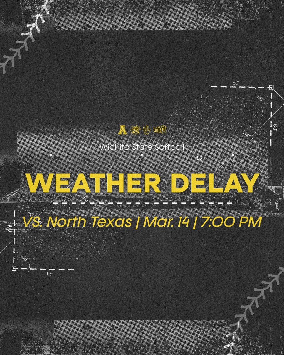 Wichita State Softball (@goshockerssb) on Twitter photo 𝗧𝗜𝗠𝗘 𝗨𝗣𝗗𝗔𝗧𝗘 ⏰
Tonight's game vs. North Texas has been pushed back to a 7:00 PM CT start to try and avoid some of the high winds projected for this evening.
#FearTheWheat🌾 𝗧𝗜𝗠𝗘 𝗨𝗣𝗗𝗔𝗧𝗘 ⏰
Tonight's game vs. North Texas has been pushed back to a 7:00 PM CT start to try and avoid some of the high winds projected for this evening.
#FearTheWheat🌾