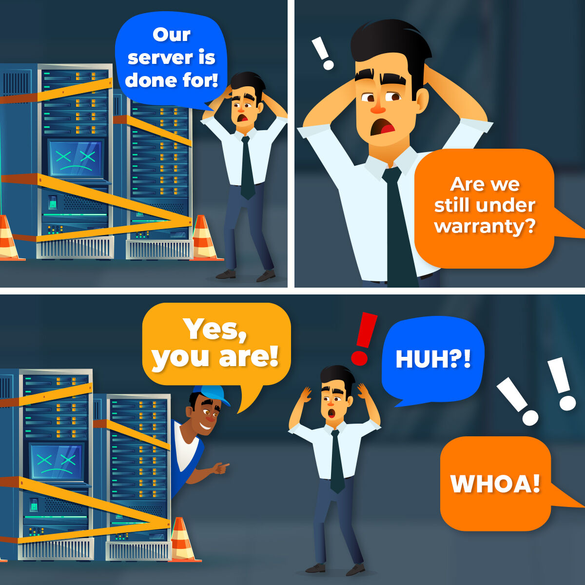 Level5Mgmt's tweet image. Is your physical server still under warranty? 🖥️⚠️

Extending server warranties is inexpensive but critical! If you rely on physical servers, having a technician onsite within 4 hours can save your business from major downtime. 🚀

#Level5Management #ServerSupport