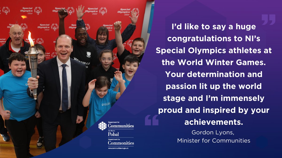 Communities NI (@communitiesni) on Twitter photo ๐ Minister @GordonLyons1 celebrates the incredible achievements of Northern Irelandโs <a href="/SpecialOlympics/">Special Olympics</a> athletes at the 2025 World Winter Games - a true inspiration to us all! โ๏ธ๐ฅ ๐ Minister @GordonLyons1 celebrates the incredible achievements of Northern Irelandโs <a href="/SpecialOlympics/">Special Olympics</a> athletes at the 2025 World Winter Games - a true inspiration to us all! โ๏ธ๐ฅ