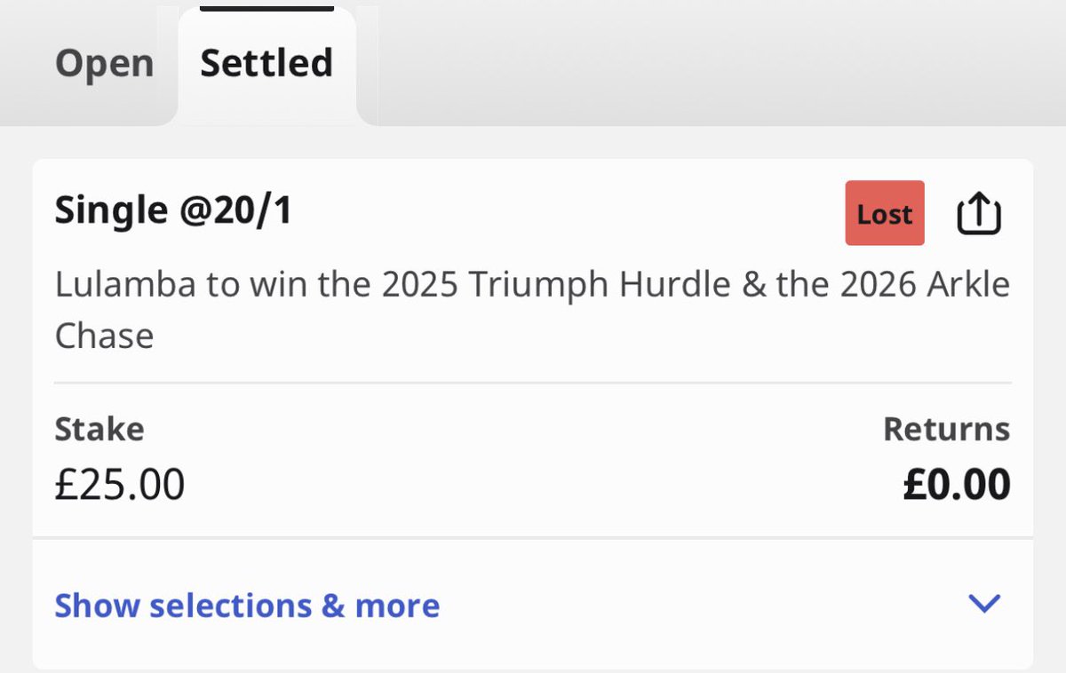 🤮100/1 Winner in the Triumph Hurdle 

You couldn’t write this Cheltenham Festival 

Dinoblue finally brings back some sense to the form book

3 Gold Cups Incoming…

#CheltenhamFestival