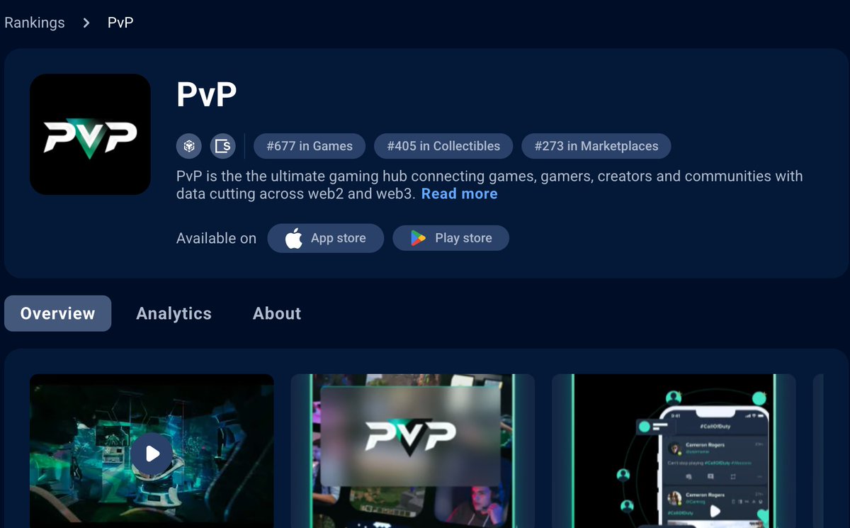 PvP is now listed on <a href="/DappRadar/">DappRadar</a>, the go-to platform for discovering top dApps! 🔎

This listing means greater visibility for the PvP ecosystem, making it easier for new participants to find and engage with our offerings.

Explore it now: dappradar.com/dapp/pvp