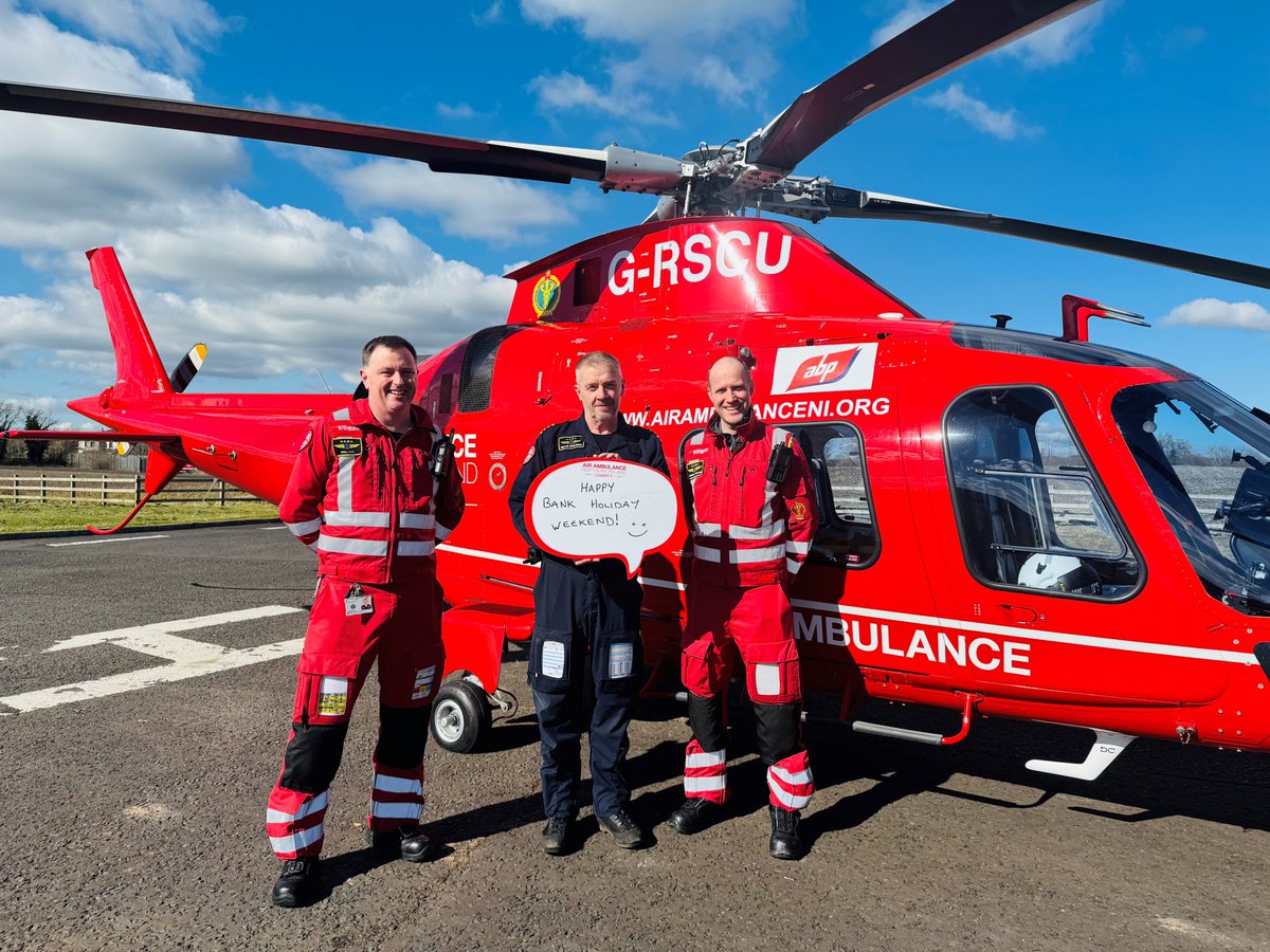 From the team here at Air Ambulance Northern Ireland, we wish everyone a safe and happy bank holiday weekend! 🚁❤️
