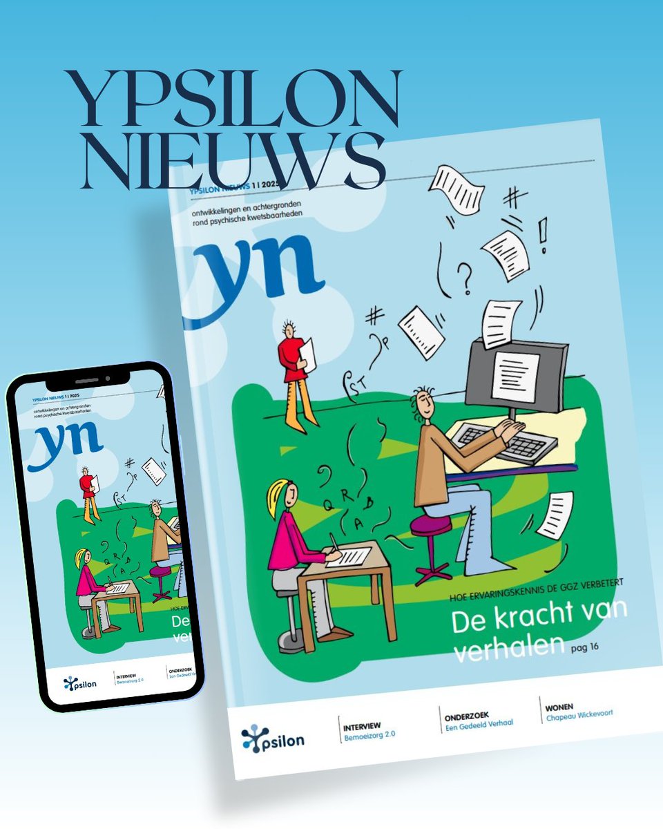De nieuwe YN is uit! 🌟 Lees hoe ervaringskennis de ggz verrijkt met verhalen van naasten, professionals en ervaringsdeskundigen. Van persoonlijk herstel tot de kracht van levensverhalen. 💬 Download hier: ypsilon.org/webshop/ 

#ggz #ervaringskennis #verhalen