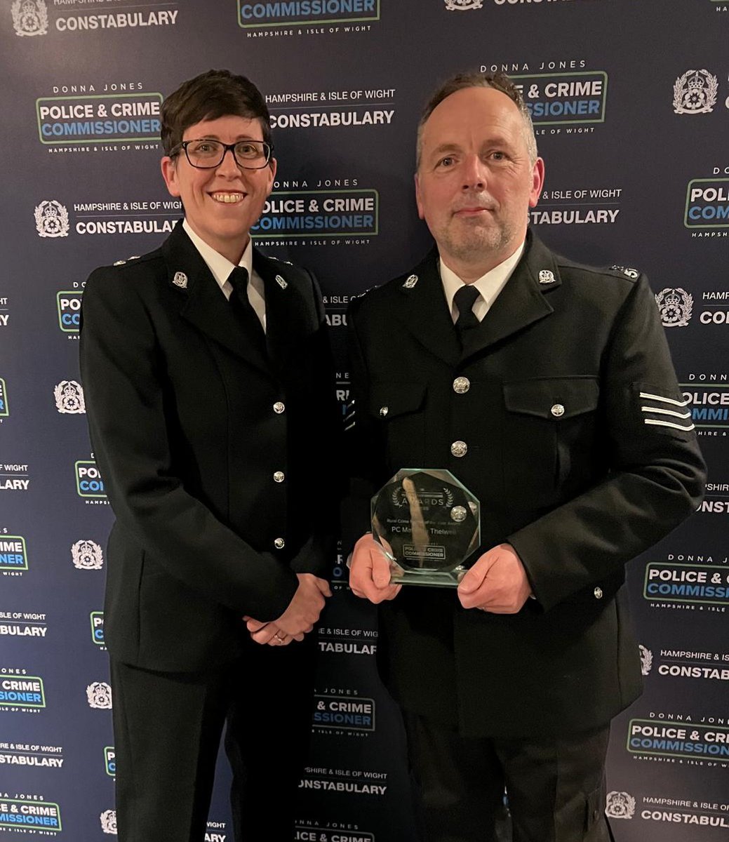 <a href="/HantsPCC/">PCC for Hampshire & Isle of Wight</a> AWARDS

Congrats to rural crime fighter of the year Matt Thelwell &amp; volunteer team of the year - Humane Animal Dispatch. As well as #HantsRural nominees Hazel Cross, S/Sgt Phillips &amp; our Mounted Rural Patrol Volunteers 👏 

More about the awards> orlo.uk/jNIH3