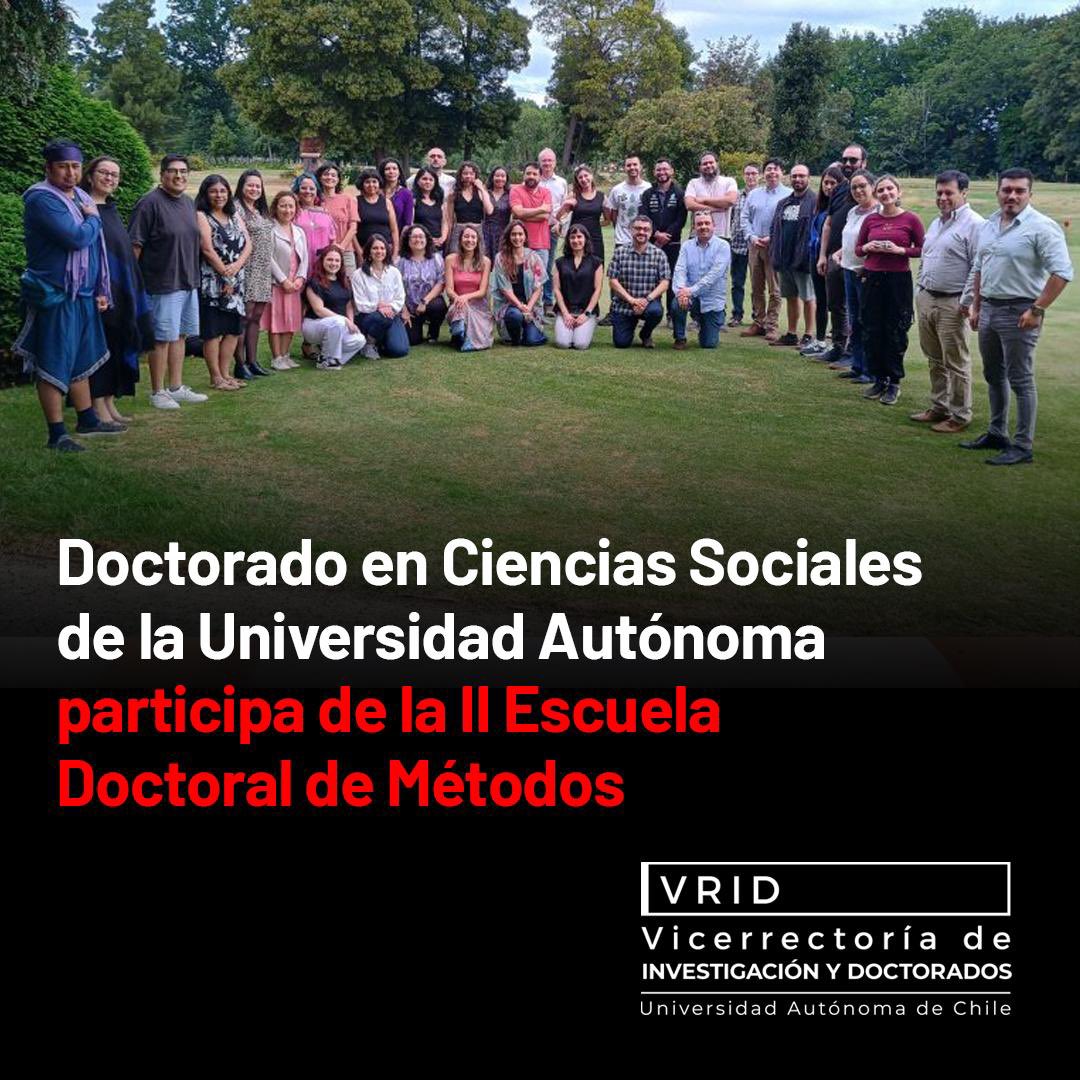 Académicos y estudiantes del Doctorado en Ciencias Sociales de la <a href="/autonomadechile/">Universidad Autónoma de Chile</a> participaron en la II Escuela Doctoral de Métodos, organizado junto a COES, la Universidad de la Frontera y la <a href="/ULagosOficial/">Universidad de Los Lagos</a>.

🔗 uautonoma.cl/noticias/docto…