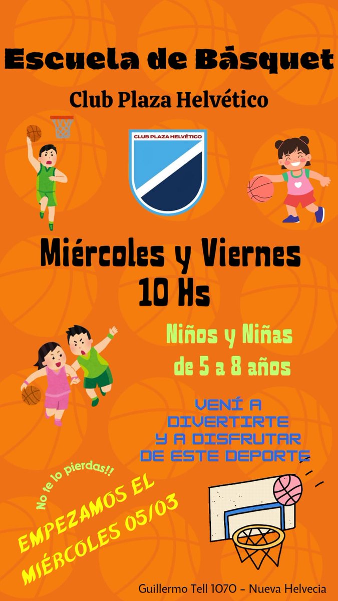 PlazaNH's tweet photo. #PlazaNH 
#PlazaHelvetico
#BasketPlazaNH
#BasketPlazaHelvetico

Miércoles y Viernes 
10:00  hs
Niños y niñas de 5 a 8 años.

Los esperamos!!!!

🏀💪🏼💙 https://t.co/HGMc56ILu5