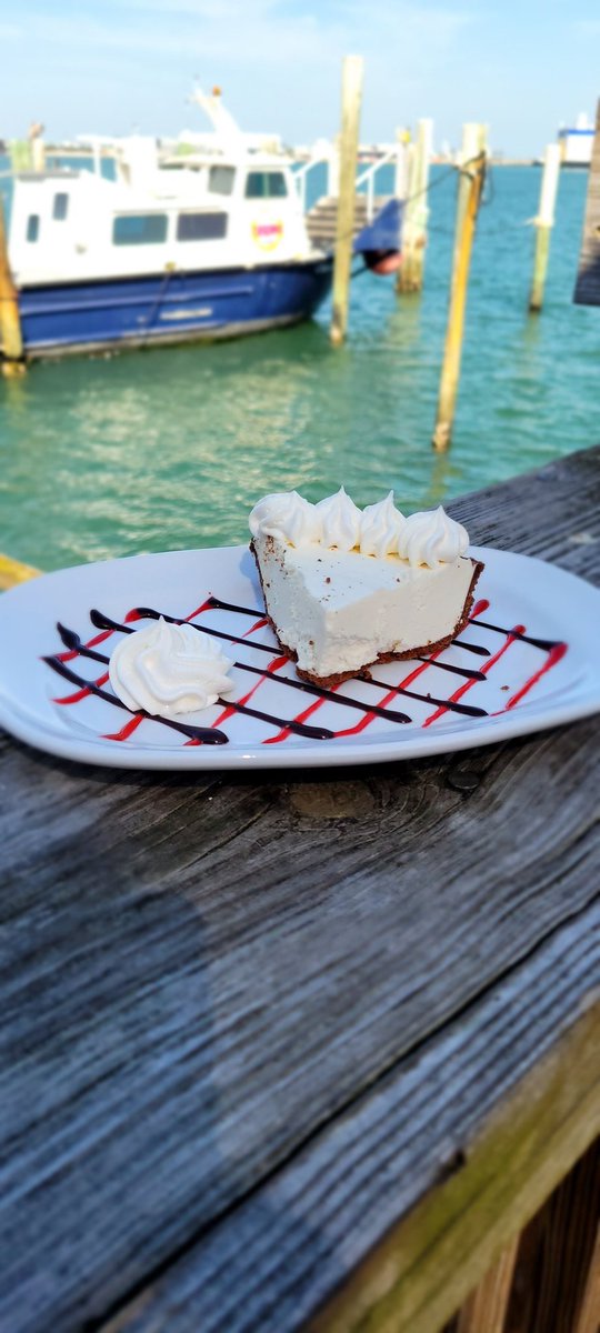 Happy National Pi Day, which is a great reminder to try one of our scratch-made deserts, including key lime pie, brownie ala mode, gluten-free chocolate cake and (pictured) our white chocolate cheesecake!! Grab one today... at Rusty's at the Port!! 😎👍🥧🥧🥧🚢🌴#yummy