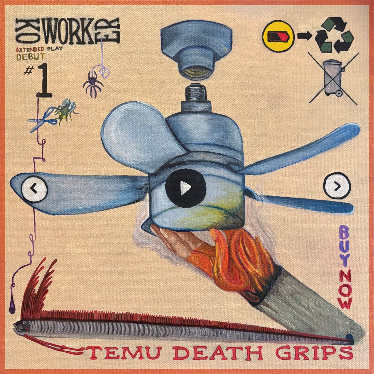 Tronfucious's tweet image. TEMU DEATH GRIPS
by KOWORKER
(Old Grape God &amp;amp; @MLTZRBeats )
Debut EP out now on all DSP &amp;amp; at koworker.bandcamp.com

Themes include commodification of innovation in music, the leeching of mainstream off the underground, indecipherable love languages, emotional digestion &amp;amp; more!
