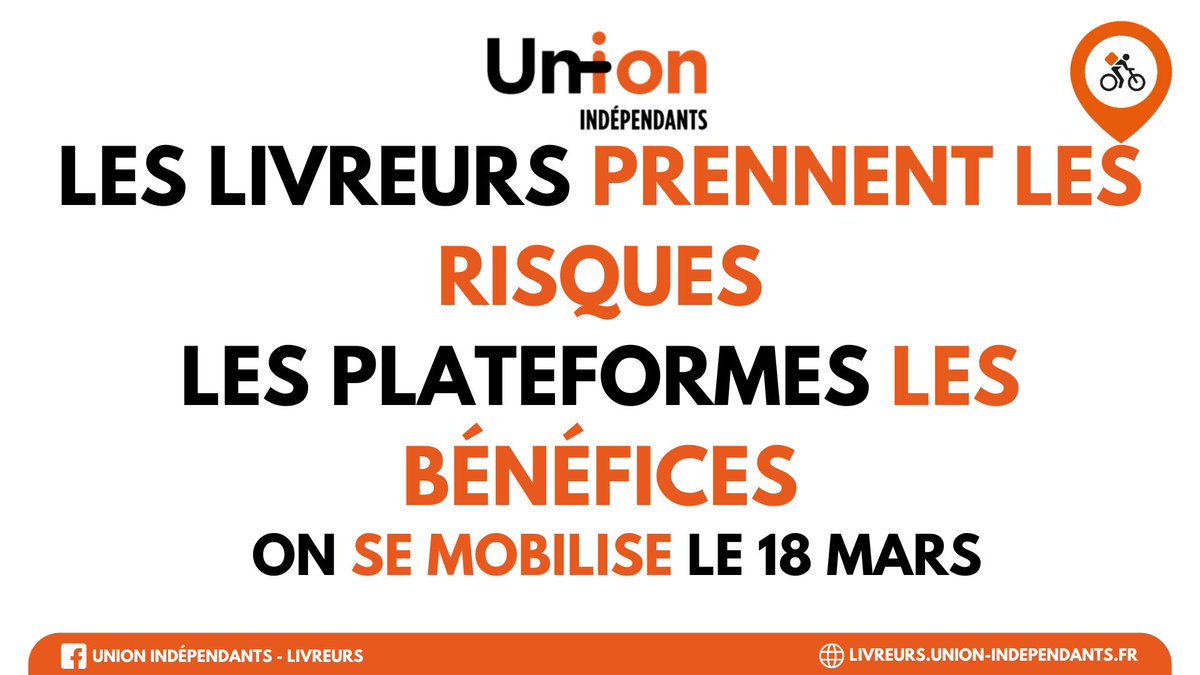 Encore un livreur entre la vie et la mort à Bordeaux dernièrement, 
Pour 2,85 € ....

On se mobilise le 18 mars !