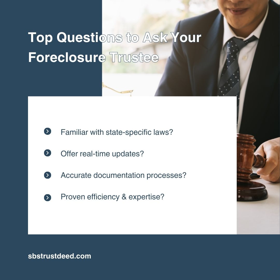 SBSTrustDeed's tweet photo. ❓ Choosing the Right Trustee? Start Here!

When selecting a foreclosure trustee, asking the right questions is key to making an informed decision. Here are the top questions lenders should ask—and why S.B.S. Trust Deed Network is the ideal answer.

https://t.co/RltDKJXqIi https://t.co/AdSz5SSmWH