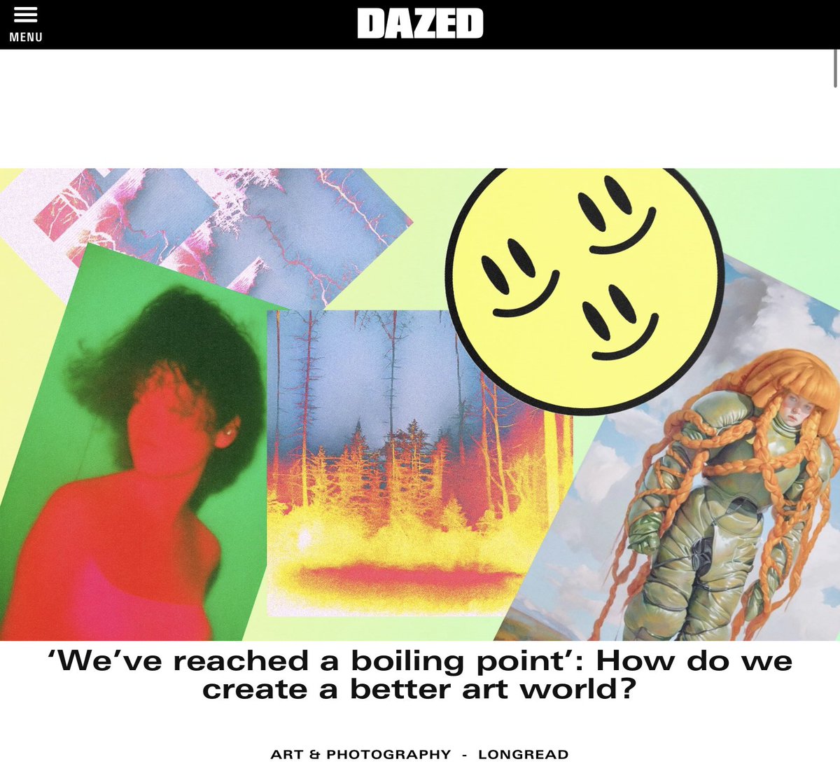 It was a great to talk to <a href="/Dazed/">Dazed</a> about the state and future of art world, AI controversy and making a living as a contemporary artist in current era.

Image credits : Bi(t)ological Clock, Mythic Latent Glitches and <a href="/hollyherndon/">Holly Herndon</a>