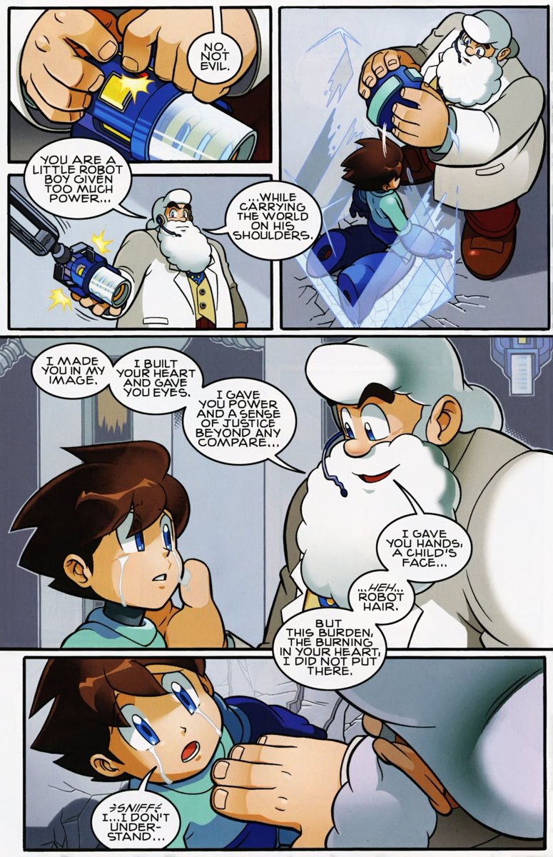 BlacklightVoid's tweet photo. @Alex_Hedgefox2 #MegaMan
#ArchieMegaMan
So what? Is this the whole minus sign? Because it's written in «Archie Comics»?
I've read it in full and the adaptation is just great. Yes, there are small artistic additions and differences, but they do not depart from the main plot of the games. Great! https://t.co/R3PCh0SPF2