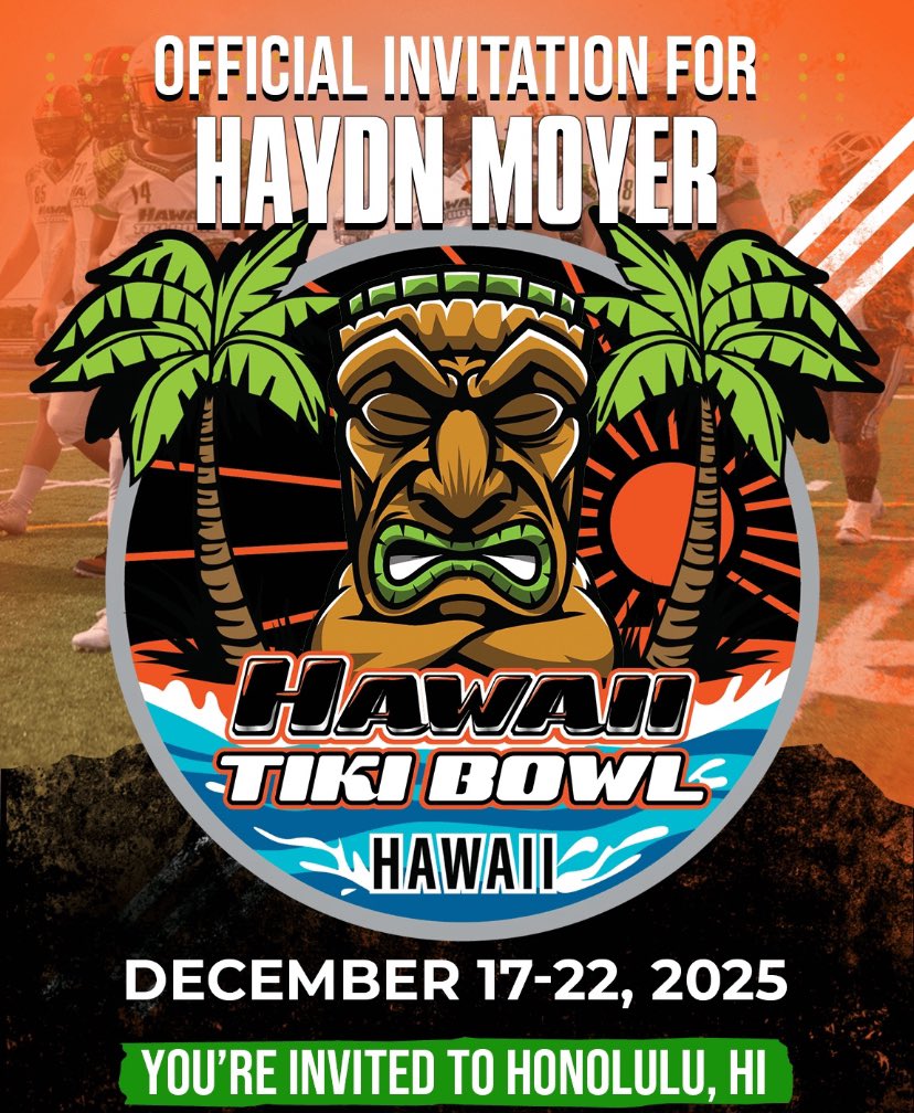 Haydn Moyer (@moyerhaydn1) on Twitter photo Thank you for the official invitation for the Hawaii Tiki Bowl <a href="/FillippSAU/">Vince Fillipp</a> <a href="/HawaiiTikiBowl/">Hawaii Tiki Bowl</a> <a href="/CoachDAngelo55/">Cameron D'Angelo</a> Thank you for the official invitation for the Hawaii Tiki Bowl <a href="/FillippSAU/">Vince Fillipp</a> <a href="/HawaiiTikiBowl/">Hawaii Tiki Bowl</a> <a href="/CoachDAngelo55/">Cameron D'Angelo</a>