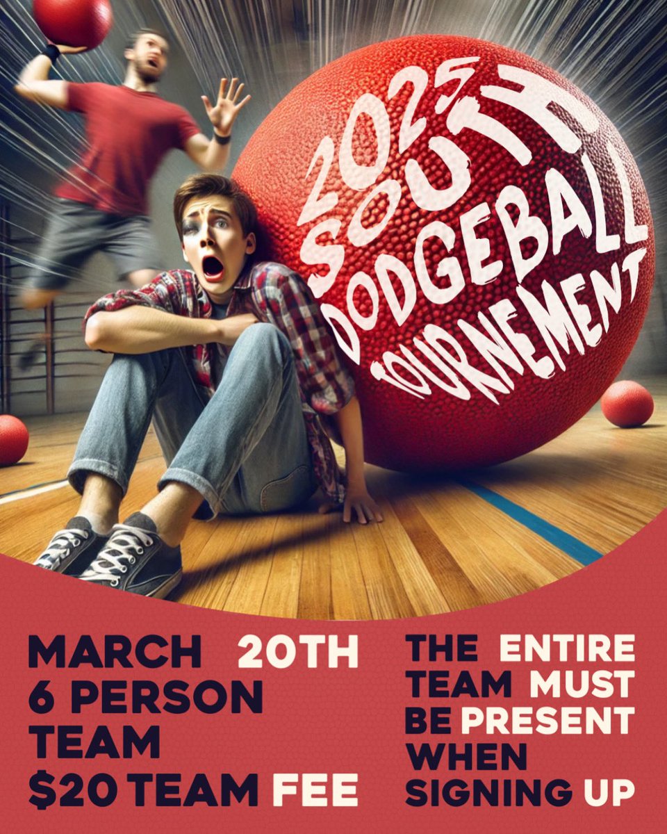 Any team interested in signing for Dodgeball please see Mr. Rapsawich in 219 between first period and 730. Teams must have their $20 registration fee, a Team name, and all teammates present. Teams have until the 18th to sign up. Hurry there are only 16 slots and they are filling!