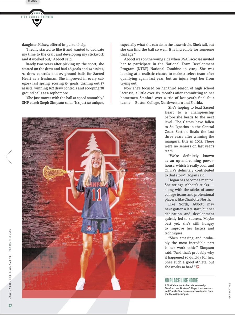 SHPAthletics's tweet photo. Check out @USALacrosseMag’s feature on current junior and @StanfordWLax commit @olivialabbott!

🔗 https://t.co/AWyE5HaRdI https://t.co/6PlbzobcDf