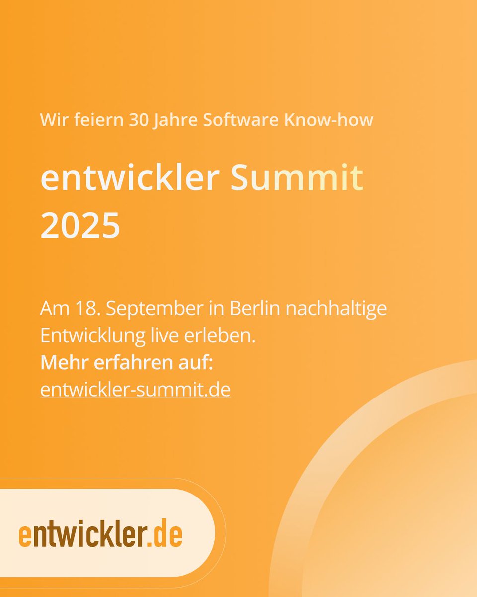 Nachhaltige Softwareentwicklung – es gibt noch mehr zu entdecken! Hier findest du 5 weitere Methoden, um deinen Entwicklungsprozess nachhaltiger zu gestalten.
📅 Erlebe nachhaltige Software live beim Entwickler Summit 2025 am 18.09. in Berlin!
#Nachhaltigkeit #entwicklerSummit