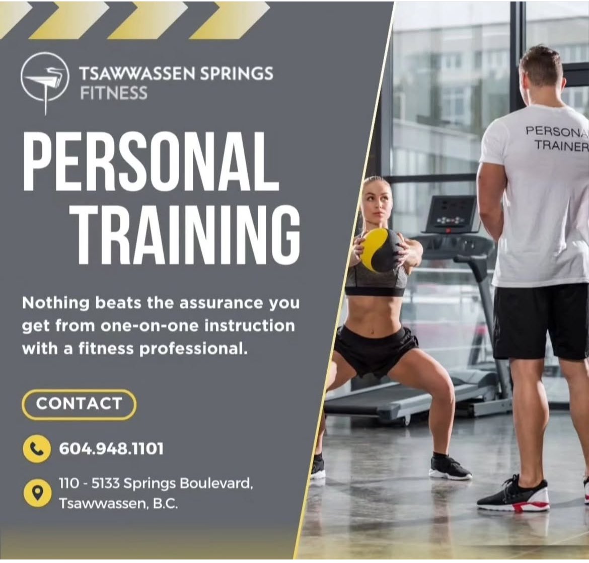 TSpringsFit's tweet photo. Happy Friday!  Pop in today until 2pm to sign up for one of our personalized stretch or workout programs!  Get your body and mind ready for Summer!  We are located next to the pro shop!  #tsawwassen #Delta #FitnessMotivation #FitnessGoals #golf #gym #tsawwassensprings #southdelta https://t.co/ihKZyWdA91