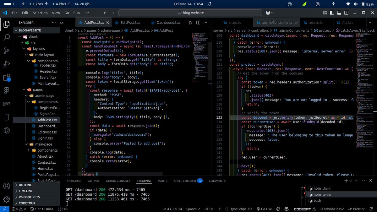 _devJNS's tweet image. TypeScript on the frontend and the backend isn&apos;t complicated, lol
Done with this btw ⚡🎉