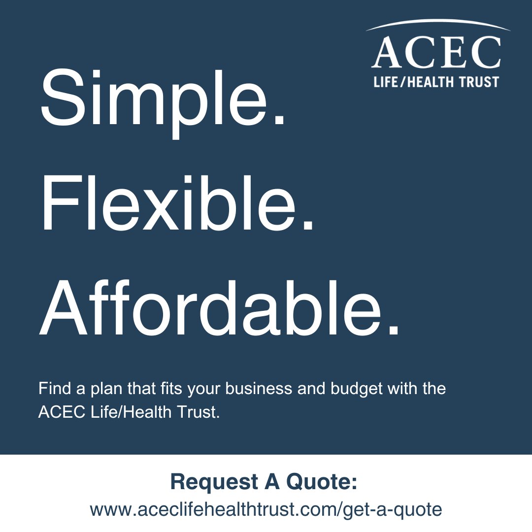 The ACEC Life/Health Trust is a non-profit Association Health Plan that has been serving ACEC Member firms for 60 years. We offer affordable, high-quality health plans with consistent and predictable pricing. 

If you’re an eligible ACEC Member firm and not with the Trust