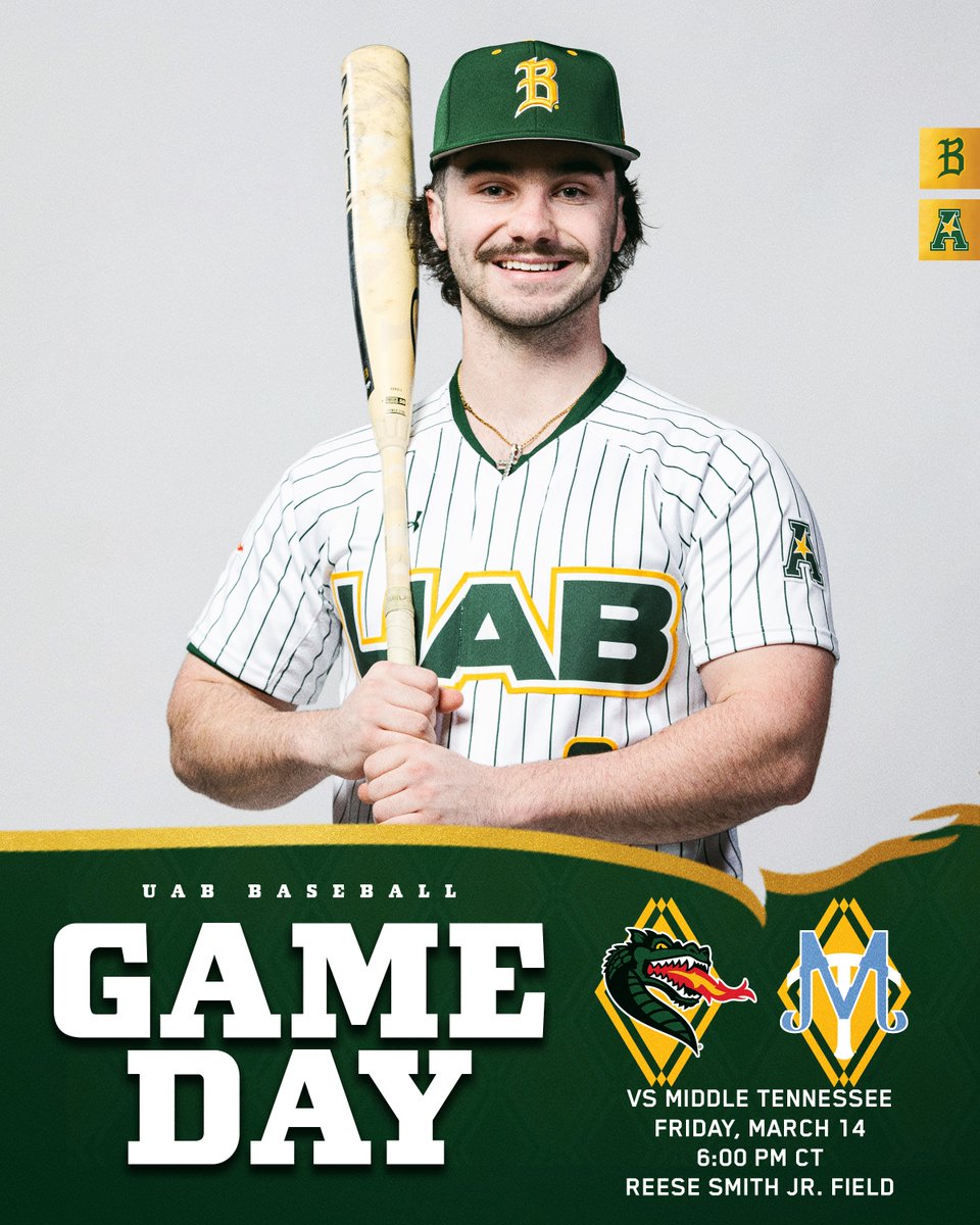 UAB_Baseball's tweet photo. 𝐅𝐑𝐈𝐃𝐀𝐘 𝐍𝐈𝐆𝐇𝐓 𝐋𝐈𝐆𝐇𝐓𝐒 𝐈𝐍 𝐌𝐔𝐑𝐅𝐑𝐄𝐄𝐒𝐁𝐎𝐑𝐎

🆚 Middle Tennessee
🕕 6 p.m.
📍 Reese Smith Jr. Field
📊 https://t.co/2t0D56FtGP
📺 https://t.co/9cwIsa71q1

#WinAsOne https://t.co/PCM1XZymrs