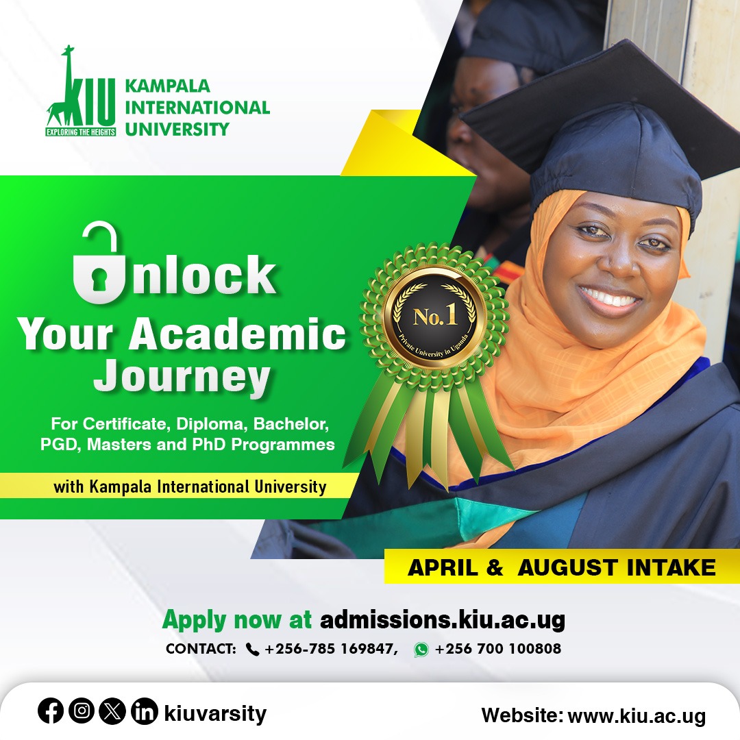 kiuvarsity's tweet image. Kampala International University (KIU) is excited to announce its April and August intakes for the academic year.
NOTE: We are offering 50% tuition waiver on all postgraduate Programmes for the April and August intakes.
To start your application, visit admissions.kiu.ac.ug